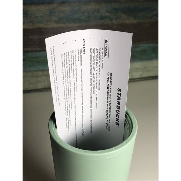 Starbucks 2020 Recycled Eco-friendly Matte Mint Green 16oz Hot Tumbler Used  - Picture 9 of 11